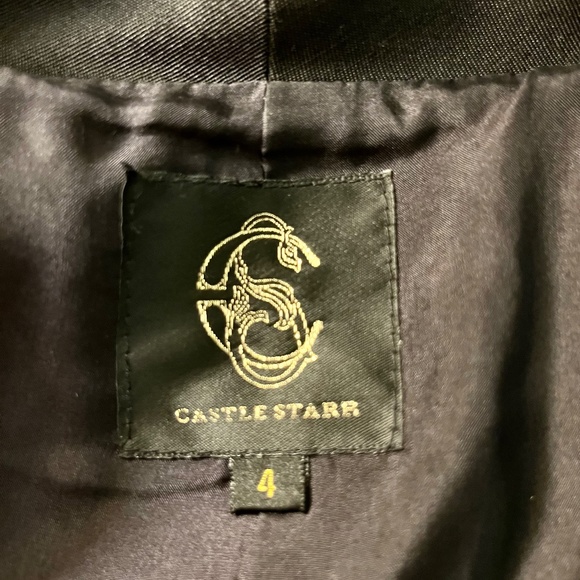 Castle Starr black silk-wool 3/4 lantern sleeve peplum jacket, size 4, $395 - Picture 8 of 8